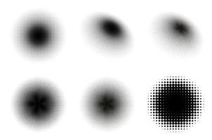 Halftone texture grunge vector set. Background halftone dot patern. Graphic dots halftone pattern. EPS 10.