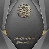 Eid Mubarak greeting card with islamic ornament , vector design template arabic pattern .