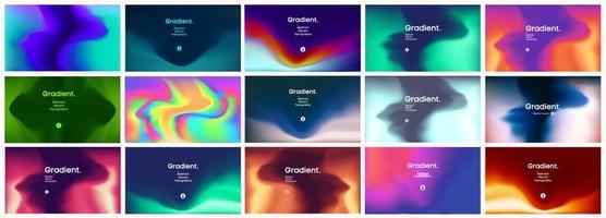 Smooth abstract colorful gradient backgrounds set. Vector collection of colorful blur background. Watercolor illustration element with mesh design of vibrant blend colors.