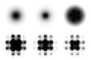 conjunto de vector de grunge de textura de semitono. patrón de puntos de semitono de fondo. patrón de semitonos de puntos gráficos. eps 10.