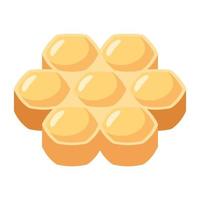 An editable flat icon of bee comb vector