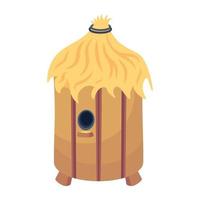 Trendy flat icon of honey drum vector