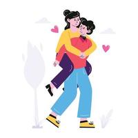 Romantic surprise vector illustration in flat style