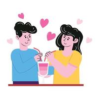 Romantic surprise vector illustration in flat style