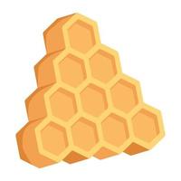 An editable flat icon of bee comb vector