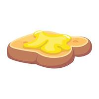 un icono plano de pan de miel vector