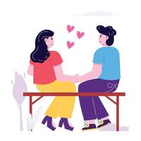 Romantic surprise vector illustration in flat style