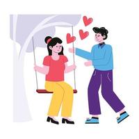 Romantic surprise vector illustration in flat style