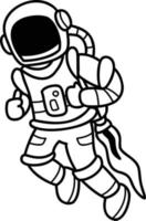 Hand Drawn astronaut floating in space illustration vector