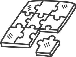 Hand Drawn jigsaw illustration vector