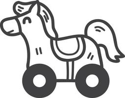 pony dibujado a mano o ilustración de muñeca de caballo vector