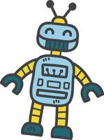 juguete robot dibujado a mano para niños ilustración vector