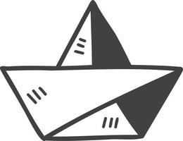 Hand Drawn paper boat for kids illustration vector