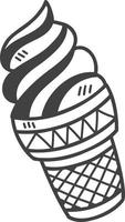 Hand Drawn ice cream cone illustration vector