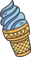 Hand Drawn ice cream cone illustration vector