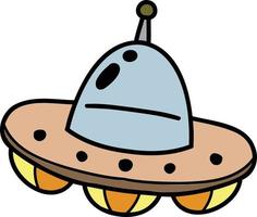 Hand Drawn cute ufo illustration vector