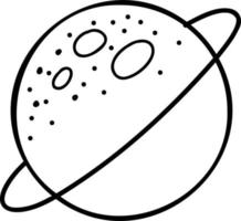 Hand Drawn Planets and rings floating in space illustration vector