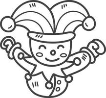 Hand Drawn cute clown doll illustration vector