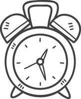 Hand Drawn vintage alarm clock illustration vector