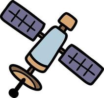 Hand Drawn satellites floating in space illustration vector