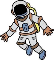 Hand Drawn astronaut floating in space illustration vector