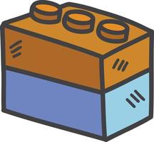 cubo de bloque dibujado a mano para ilustración de niños vector