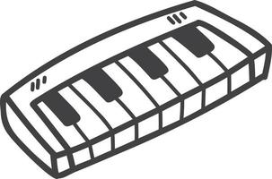 Hand Drawn mini portable piano illustration vector