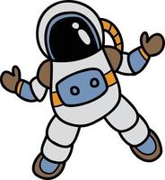 Hand Drawn astronaut floating in space illustration vector