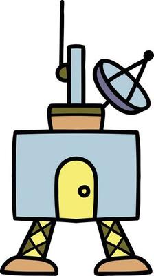 Hand Drawn space satellite illustration