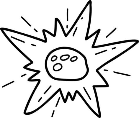 Hand Drawn glowing meteor illustration