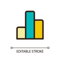 Column graph pixel perfect RGB color ui icon. Bar chart. Math lesson. Simple filled line element. GUI, UX design for mobile app. Vector isolated pictogram. Editable stroke.