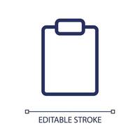 Blank tablet pixel perfect linear ui icon. Stationery supply. Paper notebook. Collecting data. GUI, UX design. Outline isolated user interface element for app and web. Editable stroke. vector