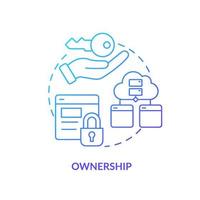 Ownership blue gradient concept icon. Commenting platform feature abstract idea thin line illustration. Change permissions. Give access. Isolated outline drawing. vector