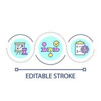 Choose way of development loop concept icon. Business success planning. Corporate strategy abstract idea thin line illustration. Isolated outline drawing. Editable stroke. vector