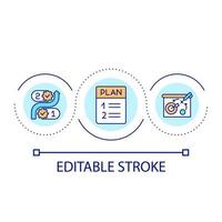 Build business plan loop concept icon. Corporate strategy to get success. Company growth abstract idea thin line illustration. Isolated outline drawing. Editable stroke. vector