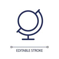 Earth ball globe pixel perfect linear ui icon. Geography lesson. Classroom supply. GUI, UX design. Outline isolated user interface element for app and web. Editable stroke. vector
