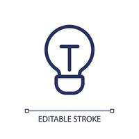 Light bulb pixel perfect linear ui icon. Incandescent lamp. Search for idea. Light source. GUI, UX design. Outline isolated user interface element for app and web. Editable stroke. vector