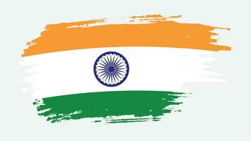 Vintage style hand paint India flag vector