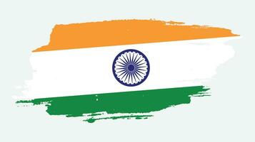 nuevo vector de bandera india vintage de textura grunge descolorida