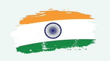 New brush effect India grungy flag vector
