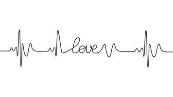letras de amor latido del corazón diseño positivo motivacional optimista corazón amor. vector