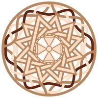 The star of ertsgamma, a Slavic symbol decorated with an ornament in a wreath of Scandinavian weaving. Beige trendy vector