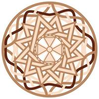 The star of ertsgamma, a Slavic symbol decorated with an ornament in a wreath of Scandinavian weaving. Beige trendy vector