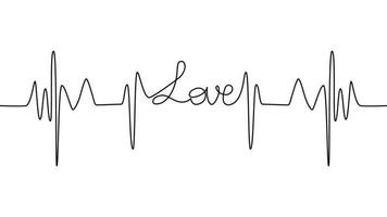 love lettering heartbeat design positive motivational optimist heart love. vector