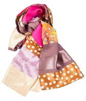 knotted patchwork silk scarf with batik swatch photo