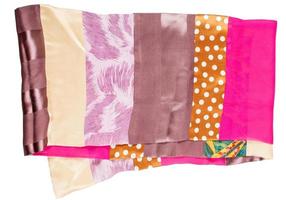 patchwork silk scarf from narrow cloth pieces photo