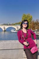 tourist woman have fun in france photo