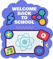 Welcome back to school sign for 1 september vector