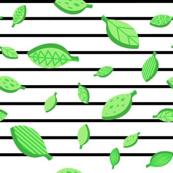 Spring stylized leaves flat, seamless vector pattern