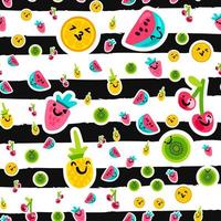 Color fruits seamless vector pattern